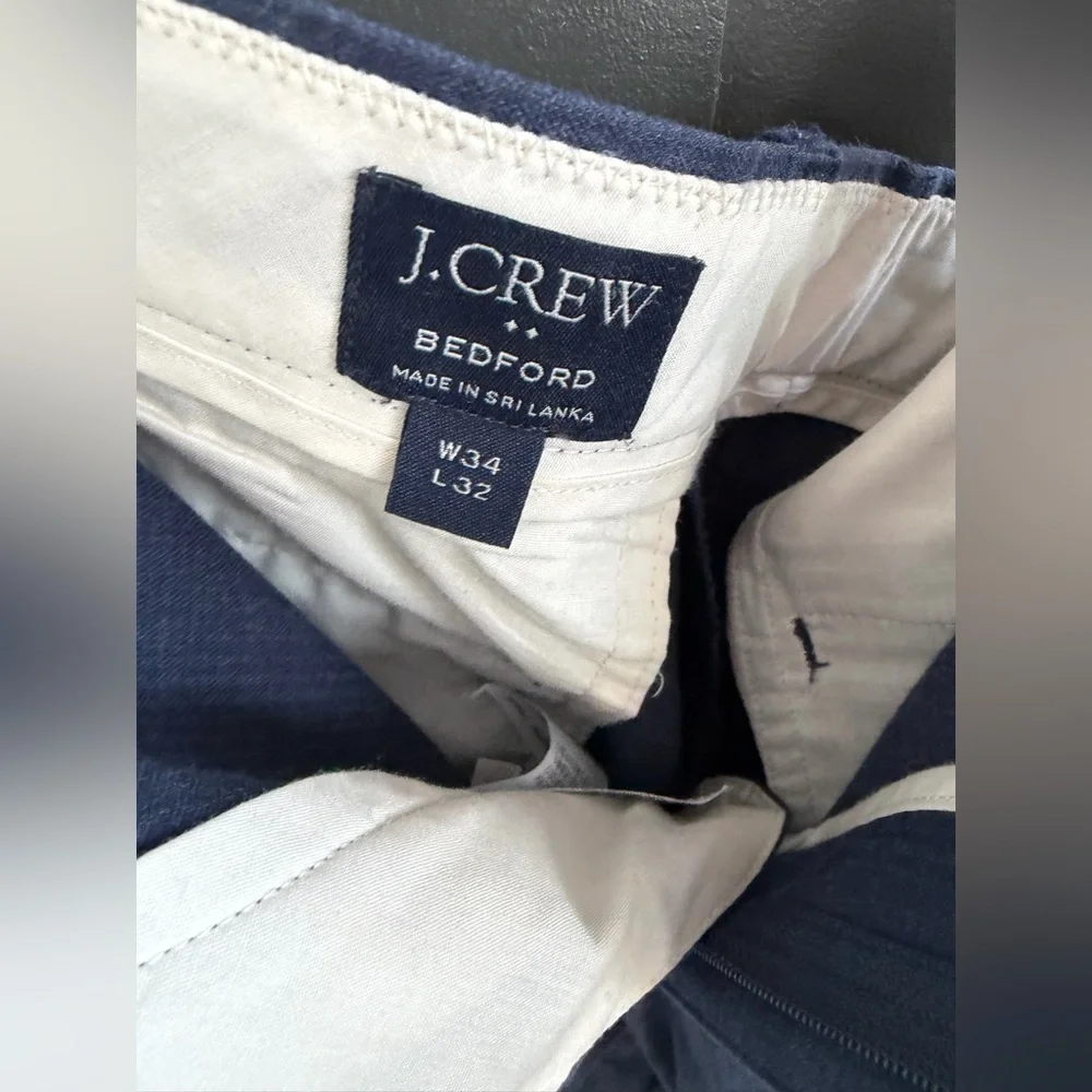 J. Crew | Men's Bedford Cotton Blue Pattern Dress Pants | 34x32